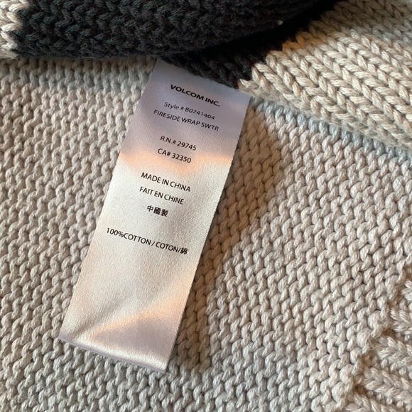 Volcom Fireside Wrap Navy Striped Knit Cardigan - Picture 5 of 6